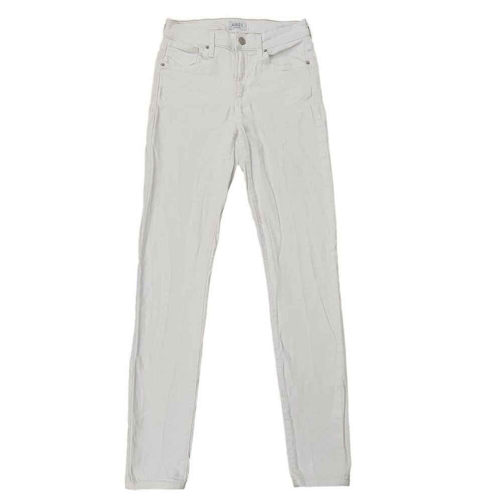Agolde Sophie Skinny Jeans Womens 26 White Mid Rise Stretch Bohemian Preppy